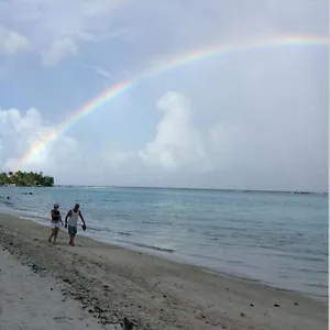  Hébergement de vacances Fare Totara, Jardin Verdoyant Et Accès Lagon